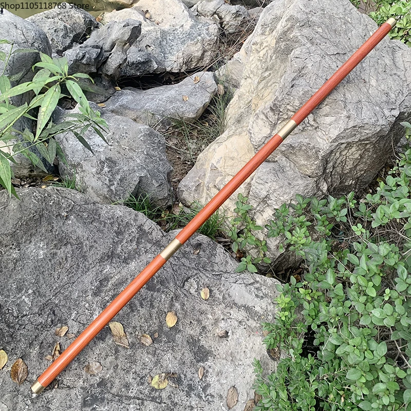 Martial Arts Wood Stick Kung Fu Training Stick Wu Shu Equipment Rose Wood Chicken Wing Wood Copper Cap 3 Part Combination