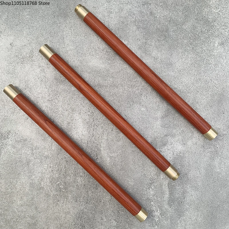Martial Arts Wood Stick Kung Fu Training Stick Wu Shu Equipment Rose Wood Chicken Wing Wood Copper Cap 3 Part Combination