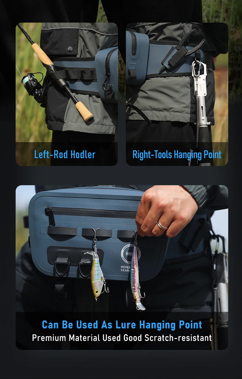 Kingdom Multi-function Fishing Bags Waterproof Hypalon 4200 Shoulder Leg Waist Outdoor Sports Fishing Lure Line Box Storage Bag