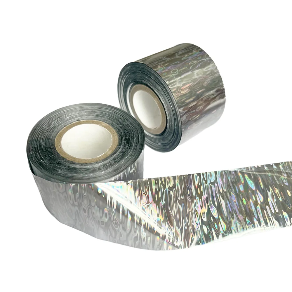 New 4CM 120M DIY Ripple Fish Tape Offwhite Back Hot Stamping Foil Fishing Lure Jig Baits Holographic Paper Laser Film Hologram