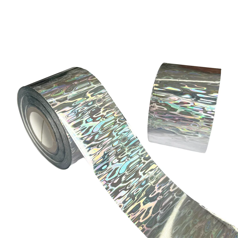 New 4CM 120M DIY Ripple Fish Tape Offwhite Back Hot Stamping Foil Fishing Lure Jig Baits Holographic Paper Laser Film Hologram