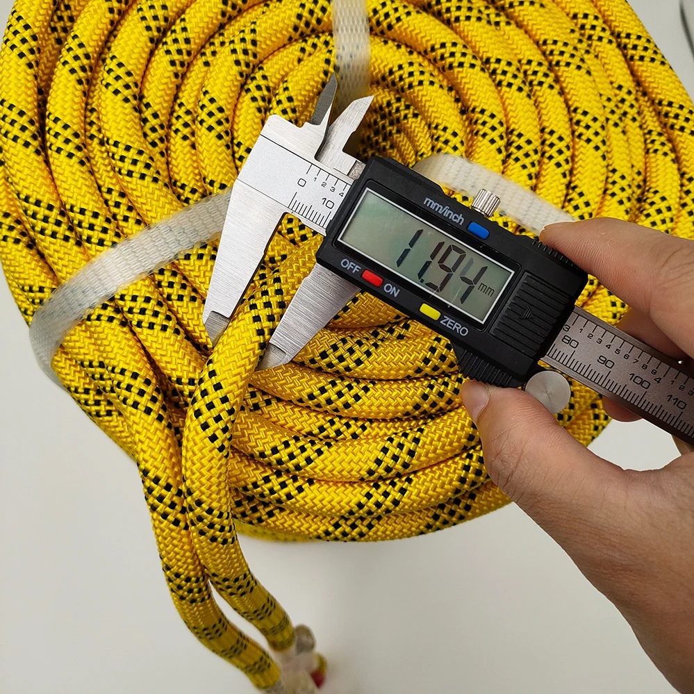 100m 12mm Rock Climbing Rope Tree Climbing Equipment Fire Escape Survival Gear Rescue Outdoor Static Safety Rope
