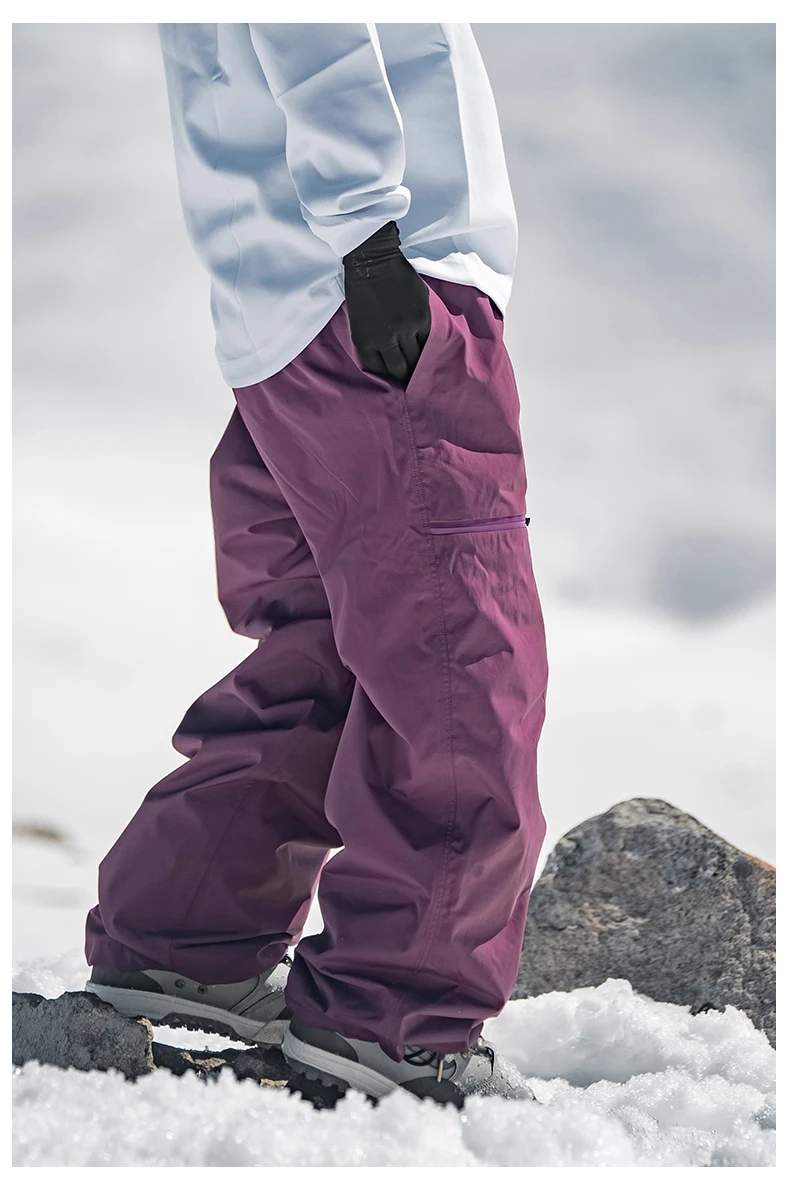 John Snow 2025 Unisex Ski Pants Waterproof Windproof Thermal Snowboard Trousers Loose Fit Winter Sports Overpants for Men Women