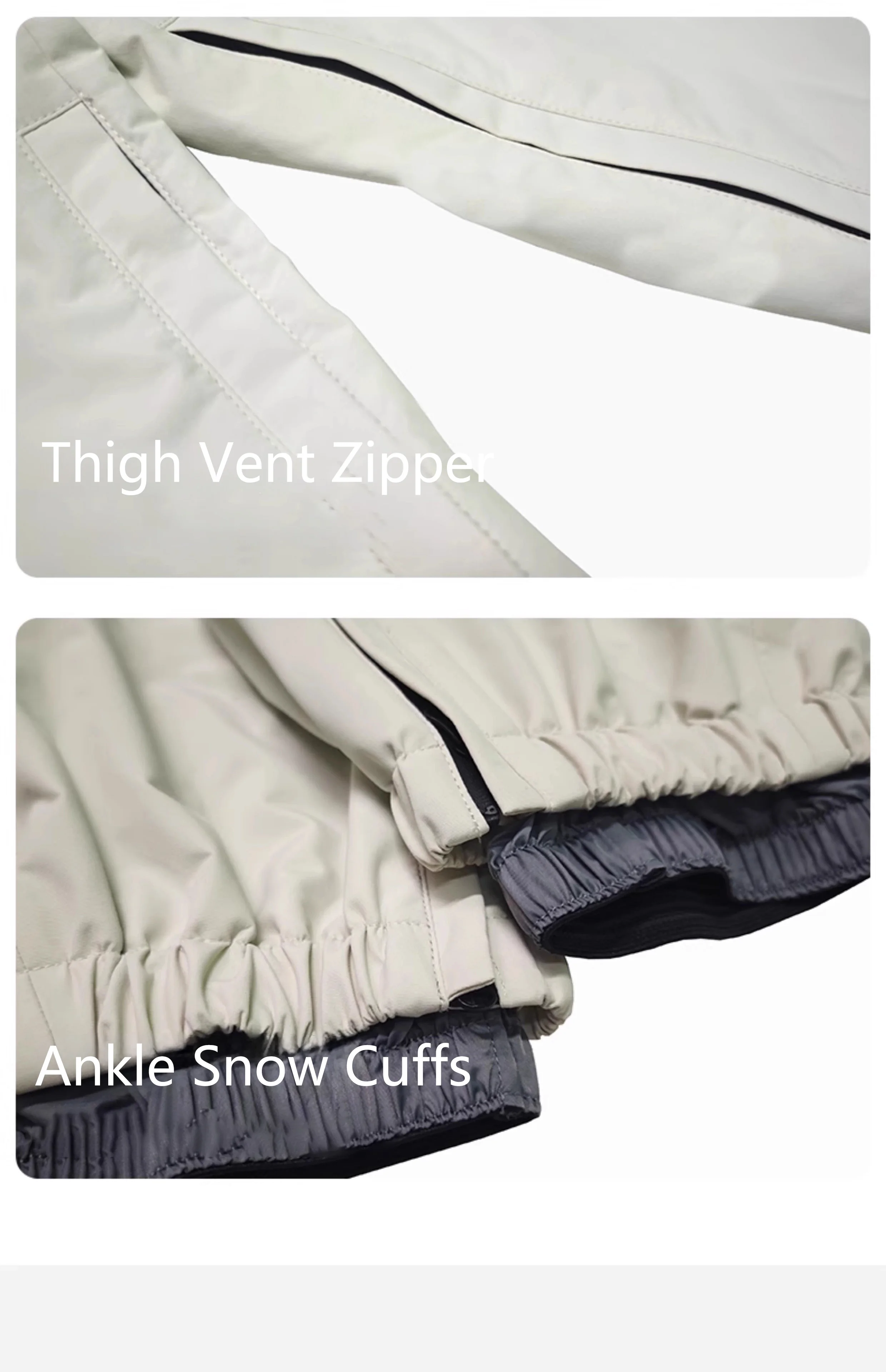 John Snow 2025 Unisex Ski Pants Waterproof Windproof Thermal Snowboard Trousers Loose Fit Winter Sports Overpants for Men Women