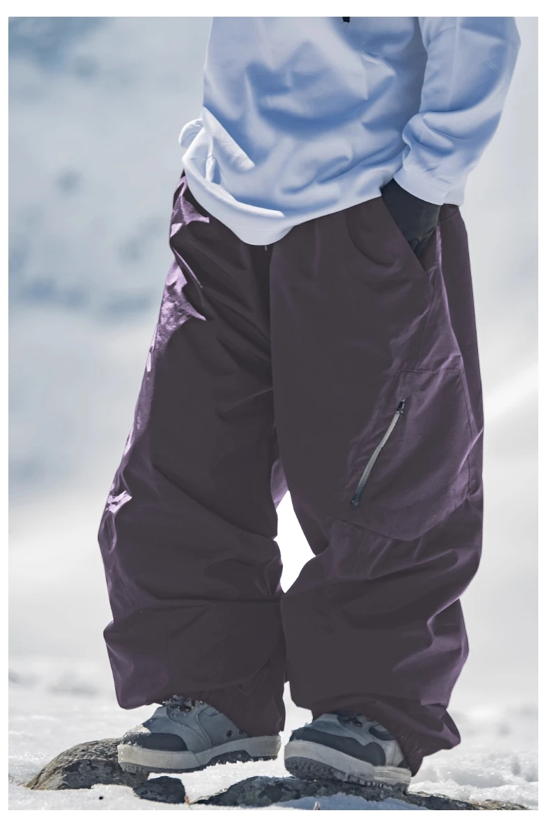 John Snow 2025 Unisex Ski Pants Waterproof Windproof Thermal Snowboard Trousers Loose Fit Winter Sports Overpants for Men Women