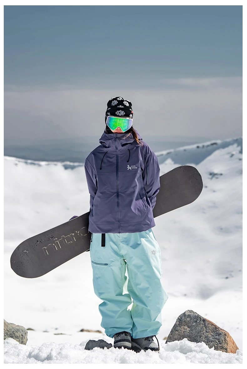 John Snow 2025 Unisex Ski Pants Waterproof Windproof Thermal Snowboard Trousers Loose Fit Winter Sports Overpants for Men Women