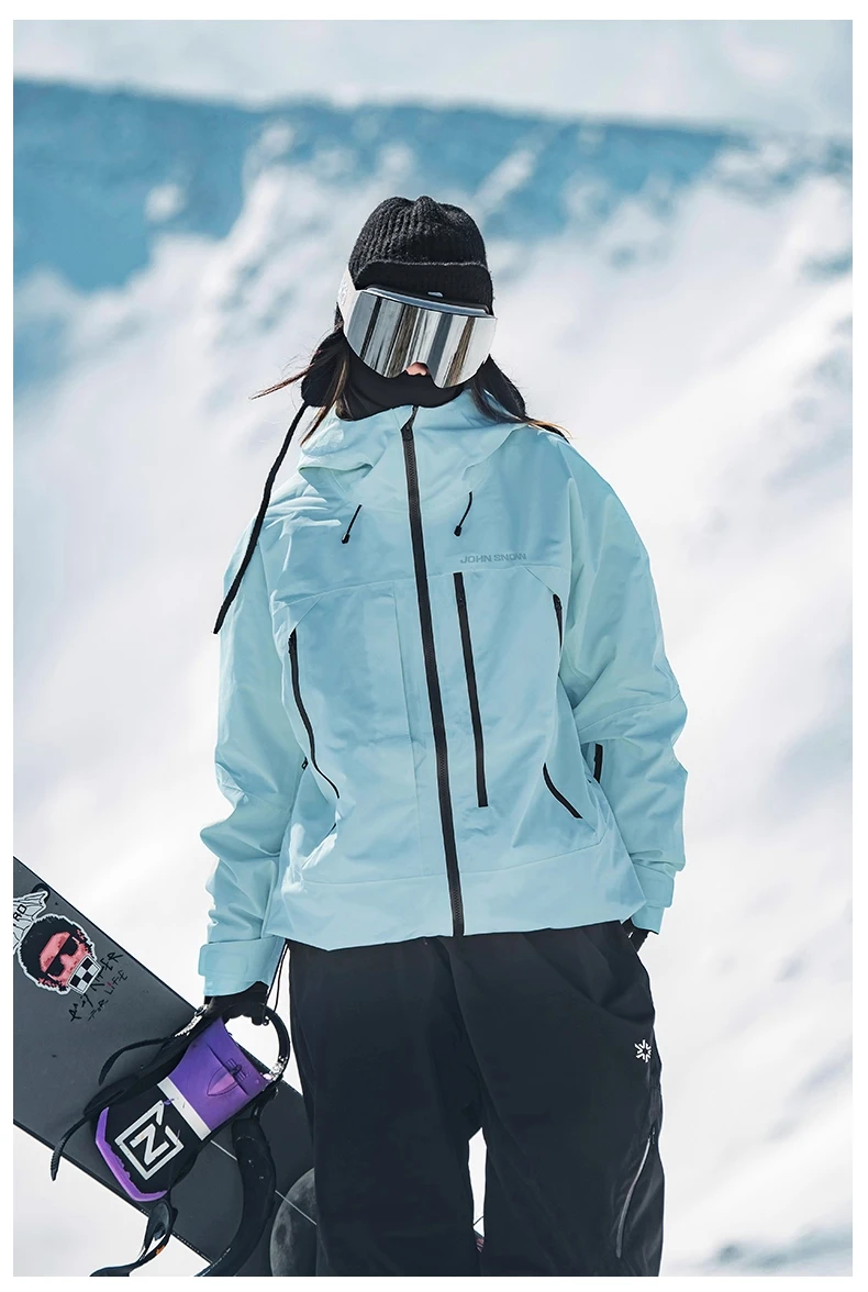 John Snow 2025 Unisex Ski Pants Waterproof Windproof Thermal Snowboard Trousers Loose Fit Winter Sports Overpants for Men Women