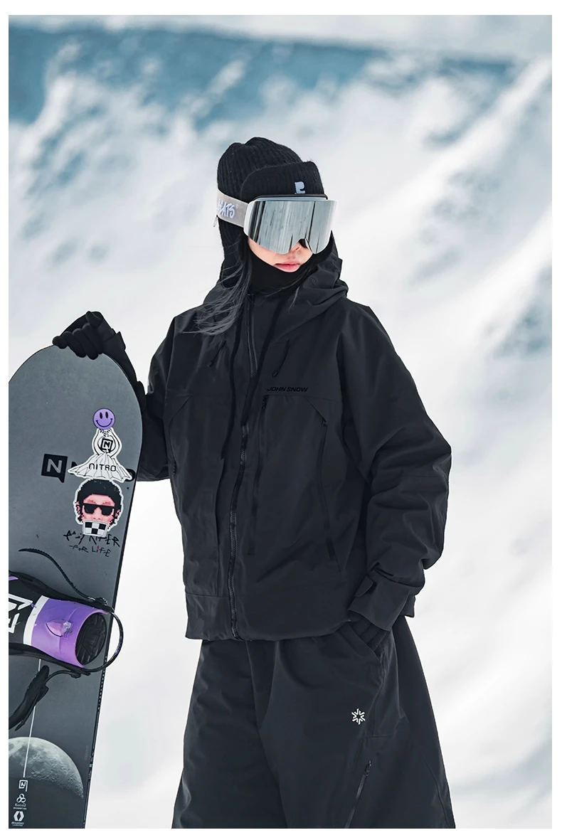 John Snow 2025 Unisex Ski Pants Waterproof Windproof Thermal Snowboard Trousers Loose Fit Winter Sports Overpants for Men Women