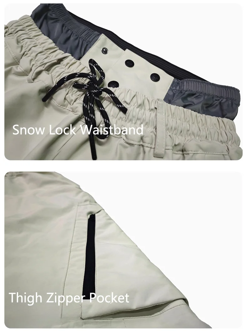 John Snow 2025 Unisex Ski Pants Waterproof Windproof Thermal Snowboard Trousers Loose Fit Winter Sports Overpants for Men Women