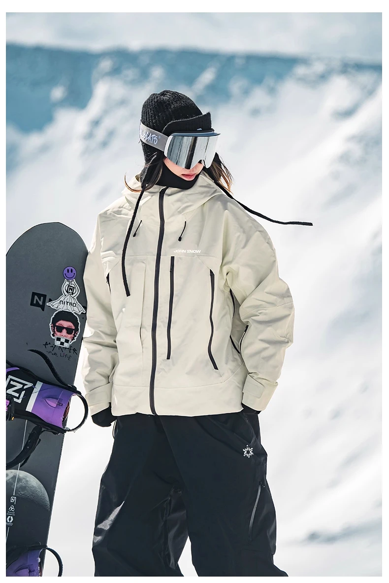 John Snow 2025 Unisex Ski Pants Waterproof Windproof Thermal Snowboard Trousers Loose Fit Winter Sports Overpants for Men Women