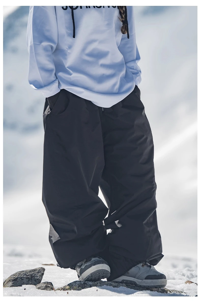John Snow 2025 Unisex Ski Pants Waterproof Windproof Thermal Snowboard Trousers Loose Fit Winter Sports Overpants for Men Women
