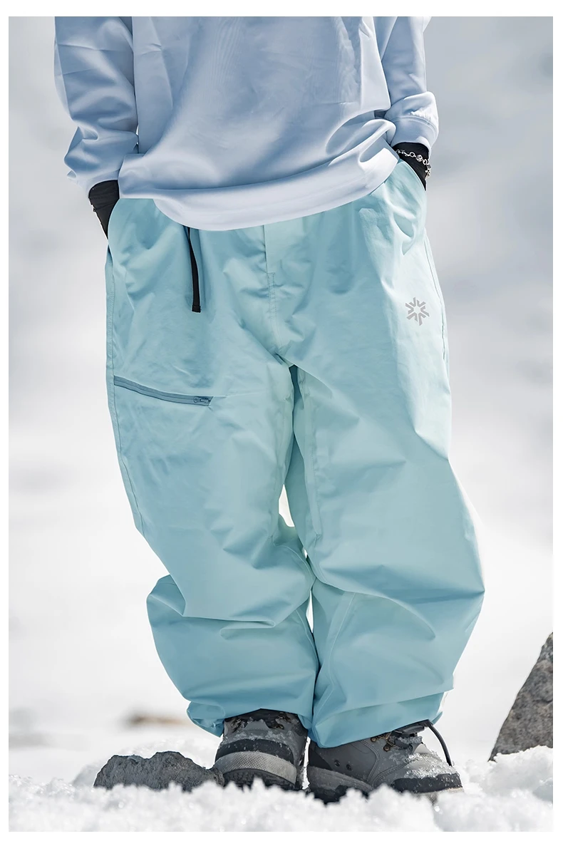 John Snow 2025 Unisex Ski Pants Waterproof Windproof Thermal Snowboard Trousers Loose Fit Winter Sports Overpants for Men Women