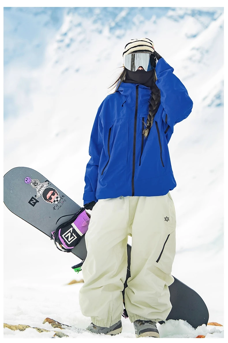 John Snow 2025 Unisex Ski Pants Waterproof Windproof Thermal Snowboard Trousers Loose Fit Winter Sports Overpants for Men Women