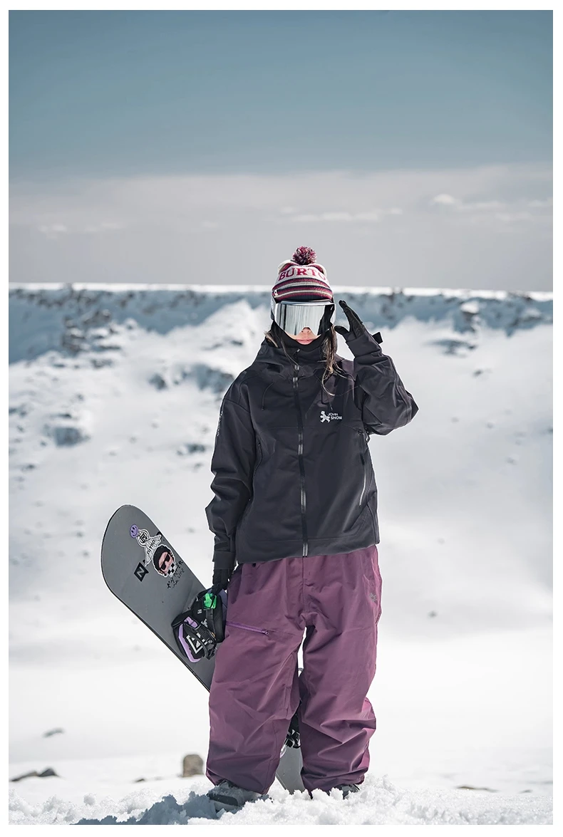 John Snow 2025 Unisex Ski Pants Waterproof Windproof Thermal Snowboard Trousers Loose Fit Winter Sports Overpants for Men Women