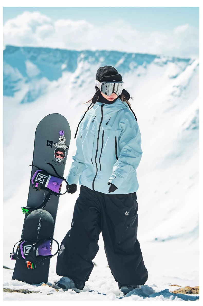 John Snow 2025 Unisex Ski Pants Waterproof Windproof Thermal Snowboard Trousers Loose Fit Winter Sports Overpants for Men Women