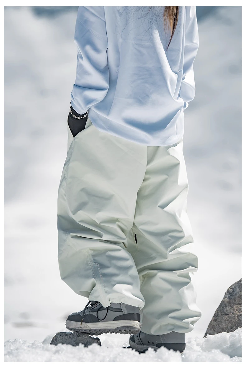 John Snow 2025 Unisex Ski Pants Waterproof Windproof Thermal Snowboard Trousers Loose Fit Winter Sports Overpants for Men Women