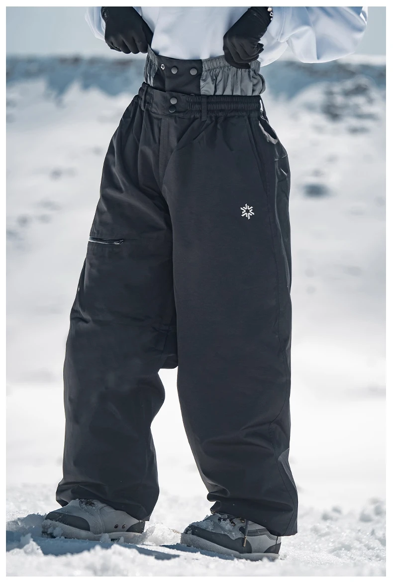 John Snow 2025 Unisex Ski Pants Waterproof Windproof Thermal Snowboard Trousers Loose Fit Winter Sports Overpants for Men Women