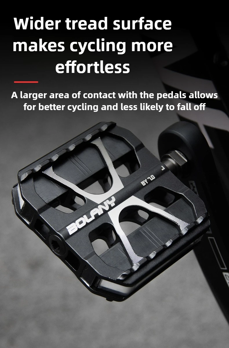 Aluminum Mtb Platform Pedals 3 Bearings Nonslip Lightweight Wide Black Bicycle Pedals with Light for MTB Road Touring Bicycle