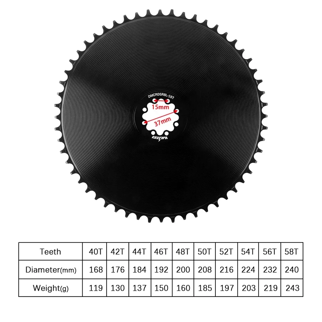 8-Bolt Chainring Compatible with SRAM AXS Force Red Direct Mount Road Bike 40T/42T/44T/46T/48T/50T/52T/54T/56T/58T Narrow Wide