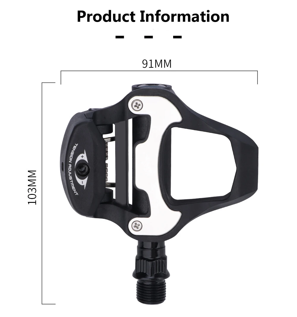 RACEWORK Road Bike Pedal Bicycle Self-locking Pedals Cycling Bearing Cleats Clipless For LOOK KEO System With Locking Plate
