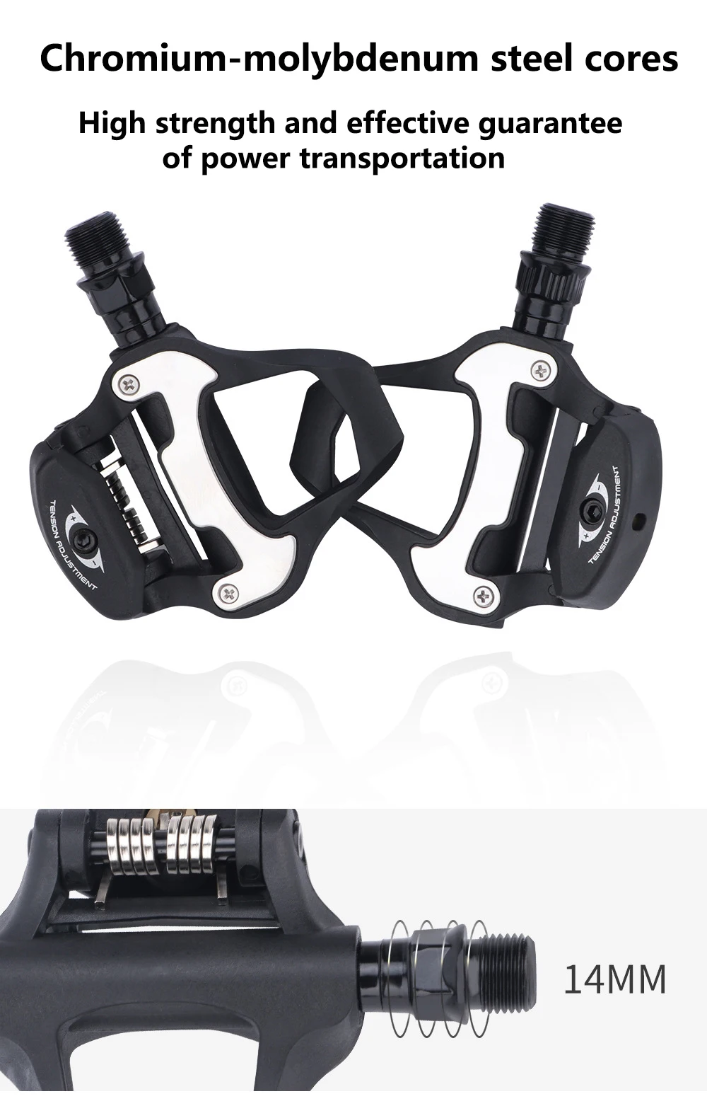 RACEWORK Road Bike Pedal Bicycle Self-locking Pedals Cycling Bearing Cleats Clipless For LOOK KEO System With Locking Plate