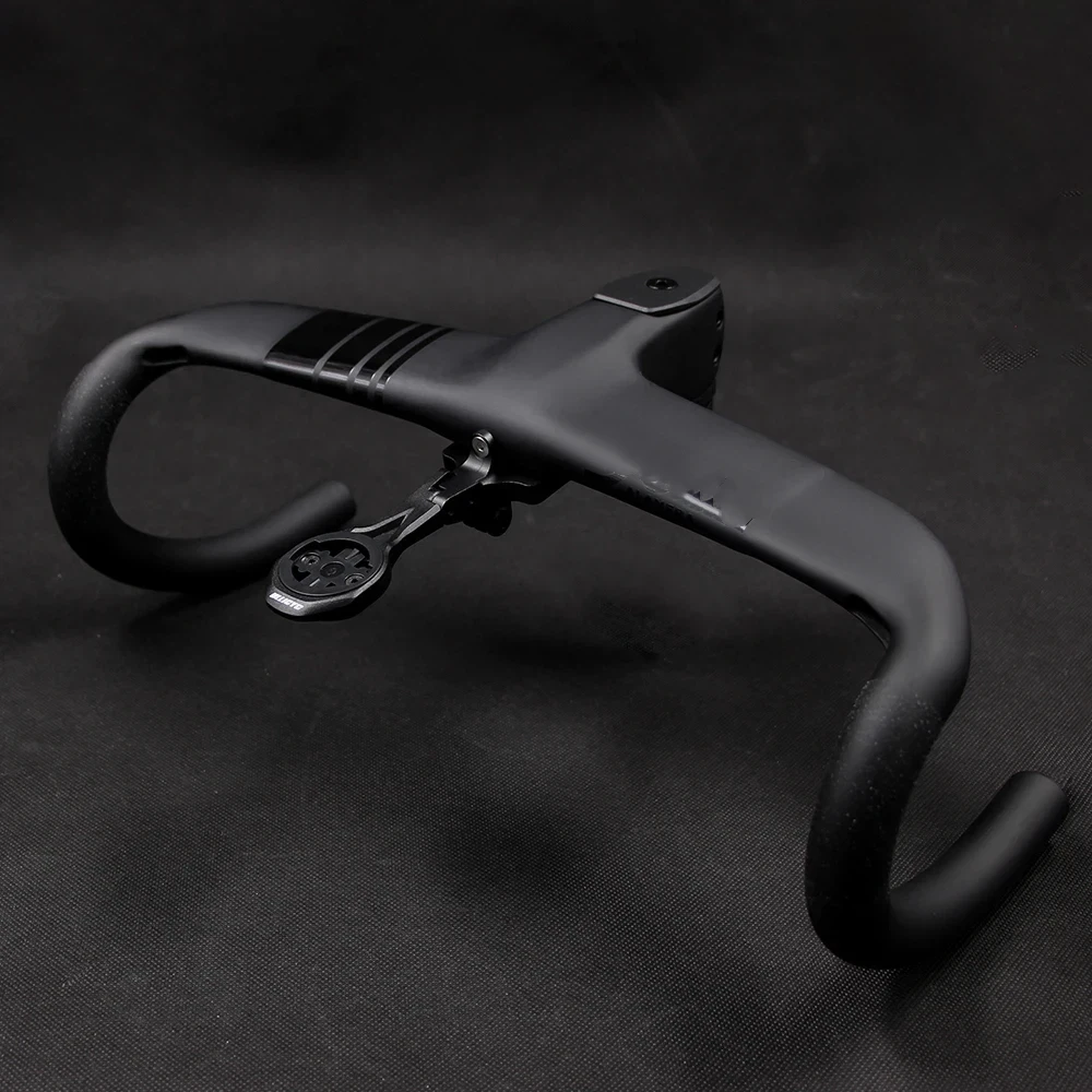 Full Carbon Fiber Bicycle Cockpit, Road Bike Internal Cable Integrated Handlebar Di2 With Mount & Spacer, Clip Diameter 28.6mm