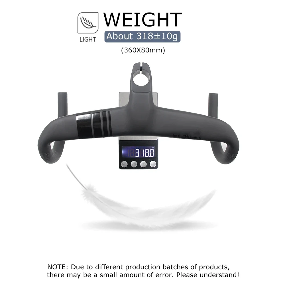 Full Carbon Fiber Bicycle Cockpit, Road Bike Internal Cable Integrated Handlebar Di2 With Mount & Spacer, Clip Diameter 28.6mm