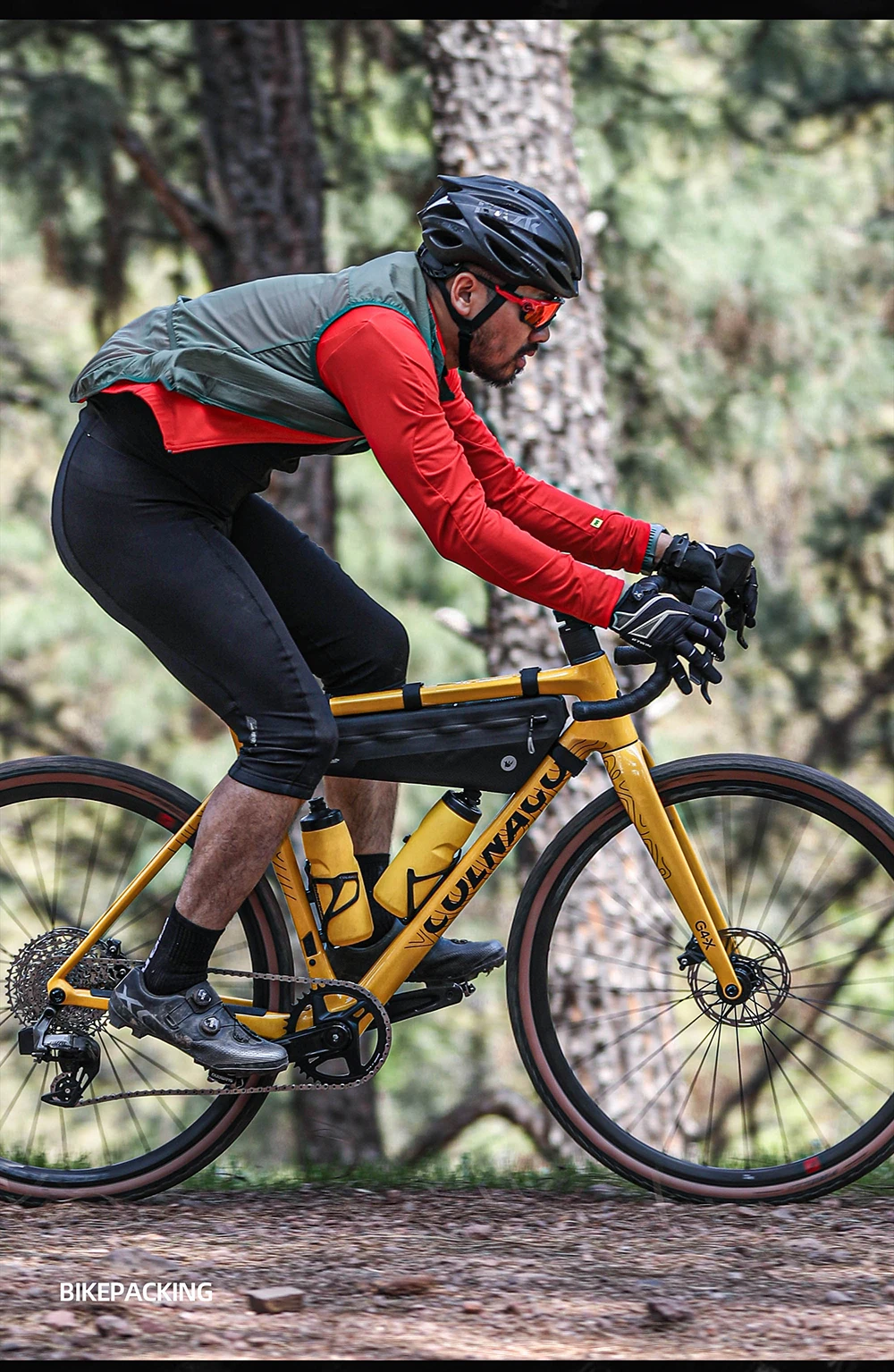 Rhinowalk Bike Frame Bag 1.7/2.6L IPX4 Waterproof Triangle Tube Bag Anti-slip Paint-safe For Mtb&Road Bike Cycling Bikepacking