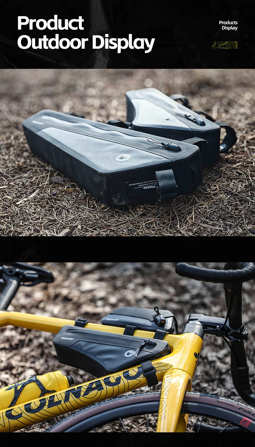 Rhinowalk Bike Frame Bag 1.7/2.6L IPX4 Waterproof Triangle Tube Bag Anti-slip Paint-safe For Mtb&Road Bike Cycling Bikepacking