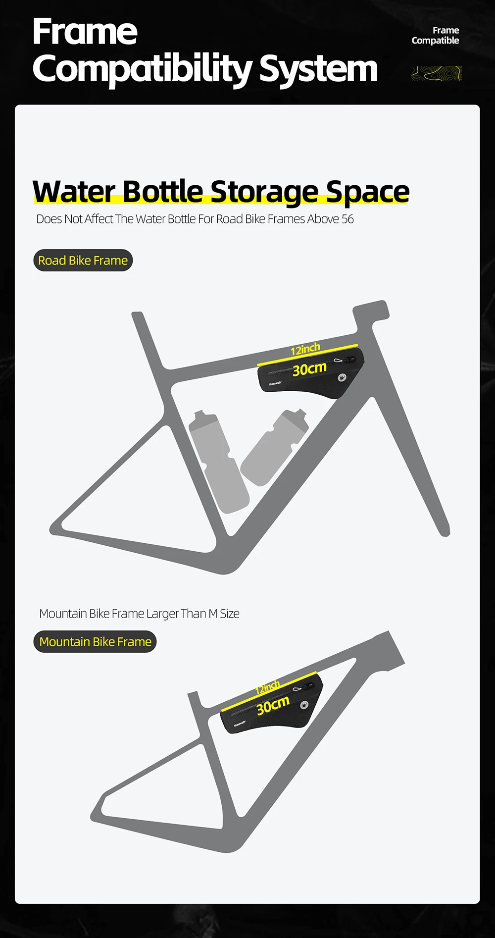 Rhinowalk Bike Frame Bag 1.7/2.6L IPX4 Waterproof Triangle Tube Bag Anti-slip Paint-safe For Mtb&Road Bike Cycling Bikepacking