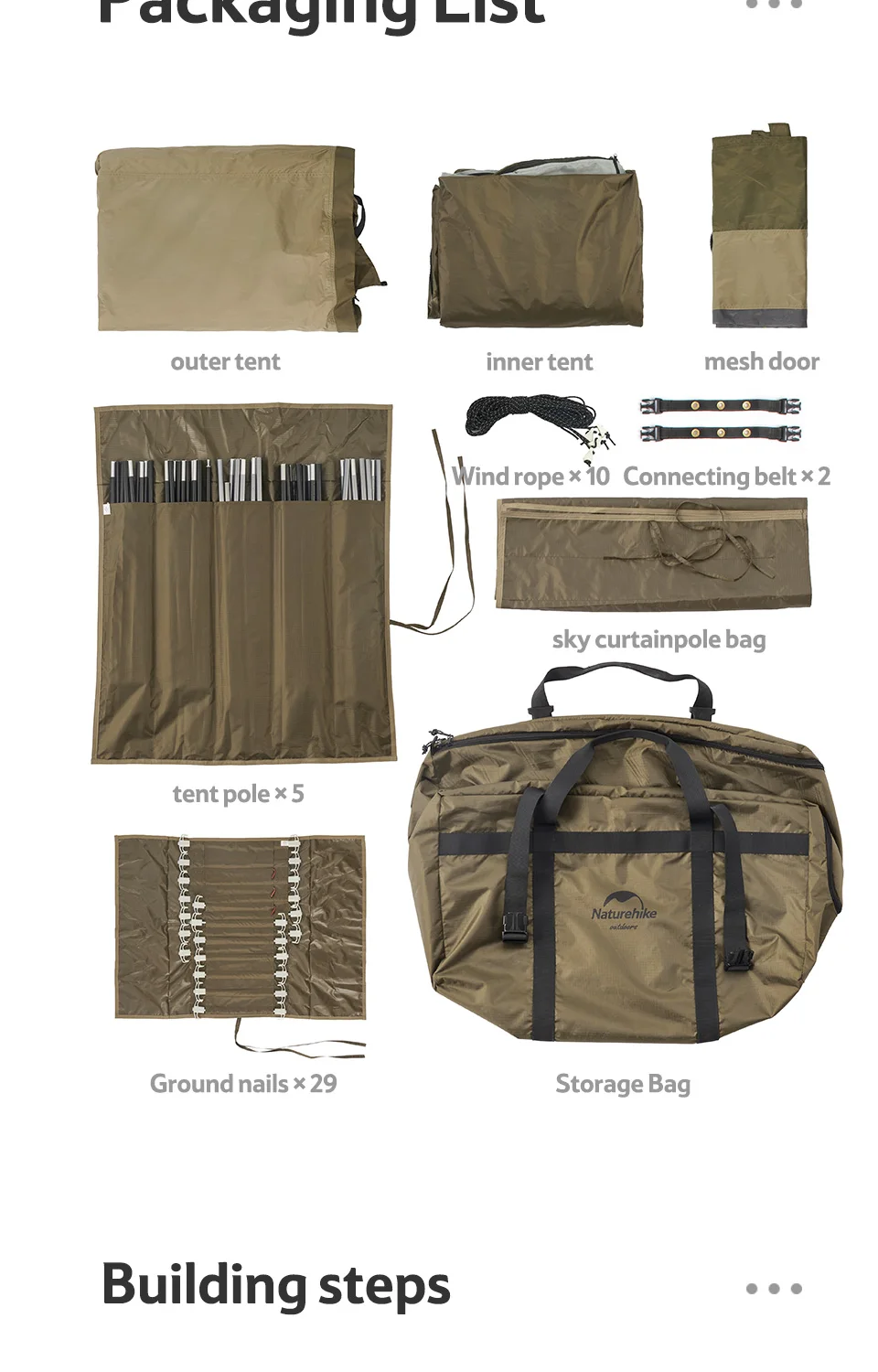 Naturehike Aries Alpha Tunnel Tent Waterproof PU2000 Camping Outdoor Travel Large Space Tent Picnic Hiking Fishing Resting Camp