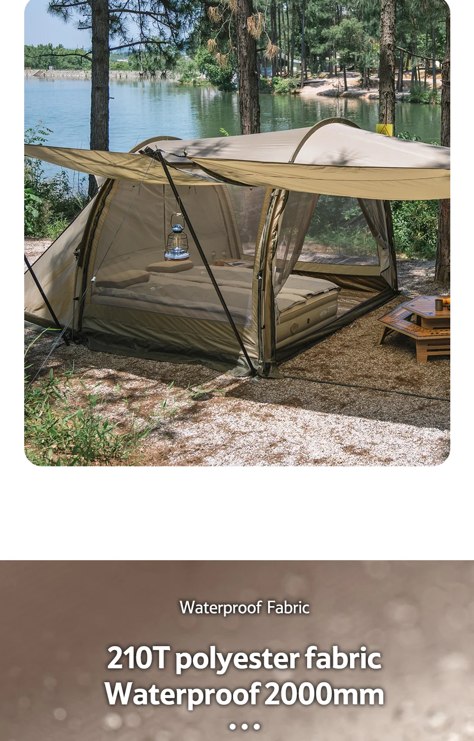 Naturehike Aries Alpha Tunnel Tent Waterproof PU2000 Camping Outdoor Travel Large Space Tent Picnic Hiking Fishing Resting Camp