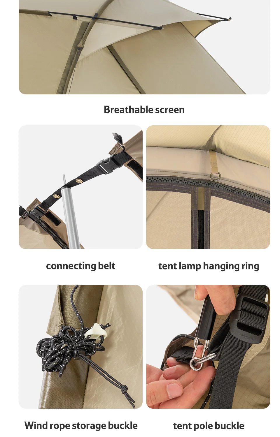 Naturehike Aries Alpha Tunnel Tent Waterproof PU2000 Camping Outdoor Travel Large Space Tent Picnic Hiking Fishing Resting Camp