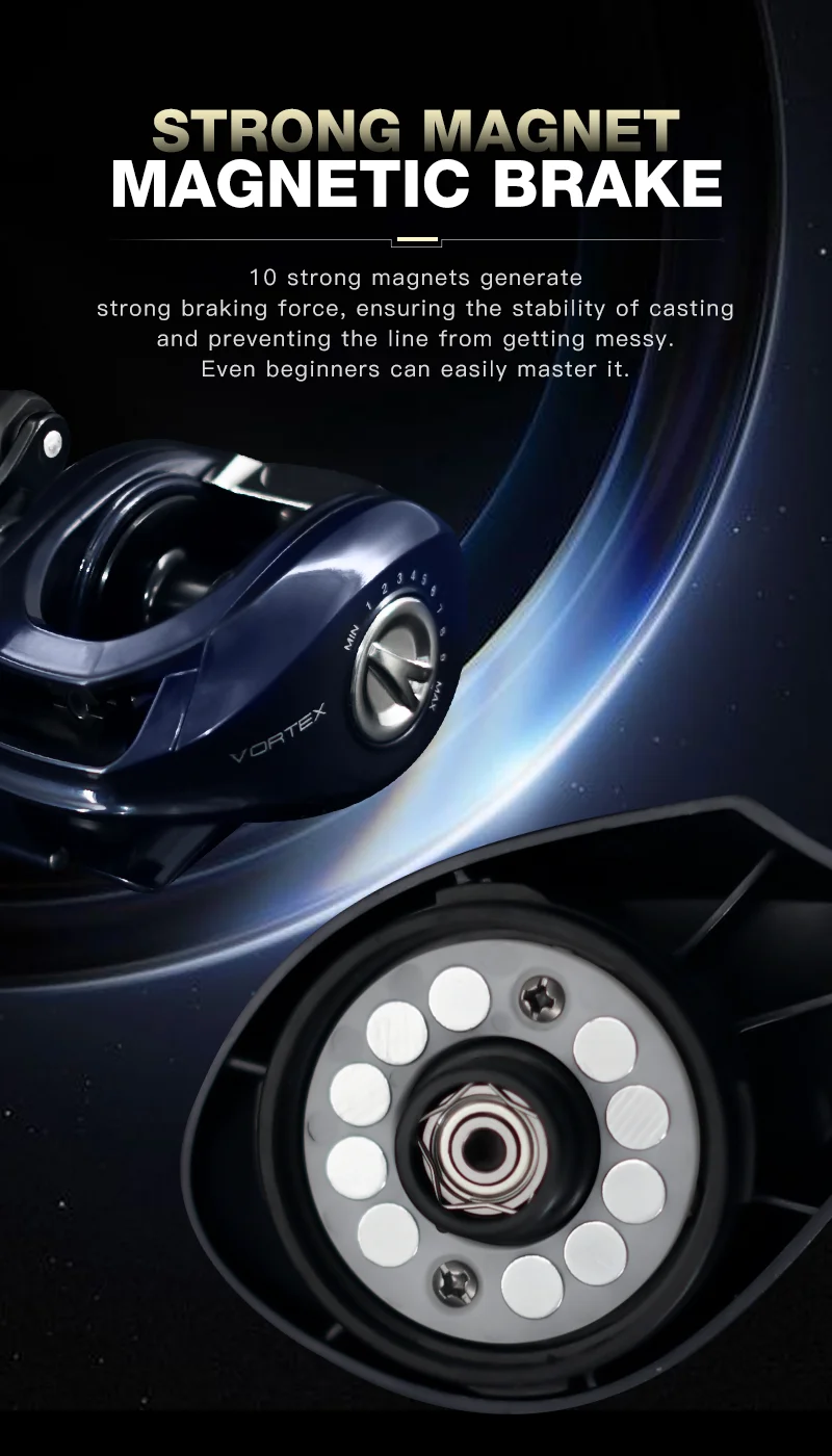 Seasir Vortex 149g Baitcasting Reel 7.0:1 High Speed Gear Ratio 5+1BB Max Drag 8kg Fresh Saltwater Fishing Coil