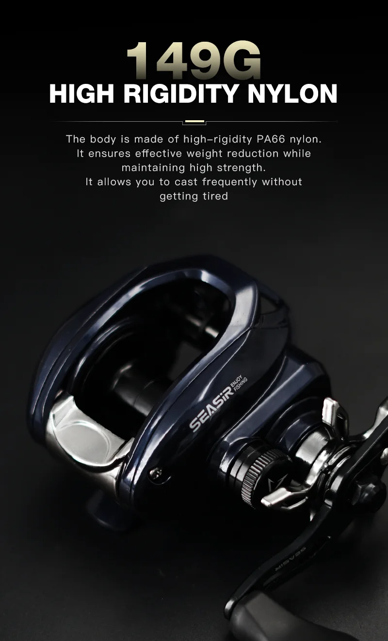 Seasir Vortex 149g Baitcasting Reel 7.0:1 High Speed Gear Ratio 5+1BB Max Drag 8kg Fresh Saltwater Fishing Coil