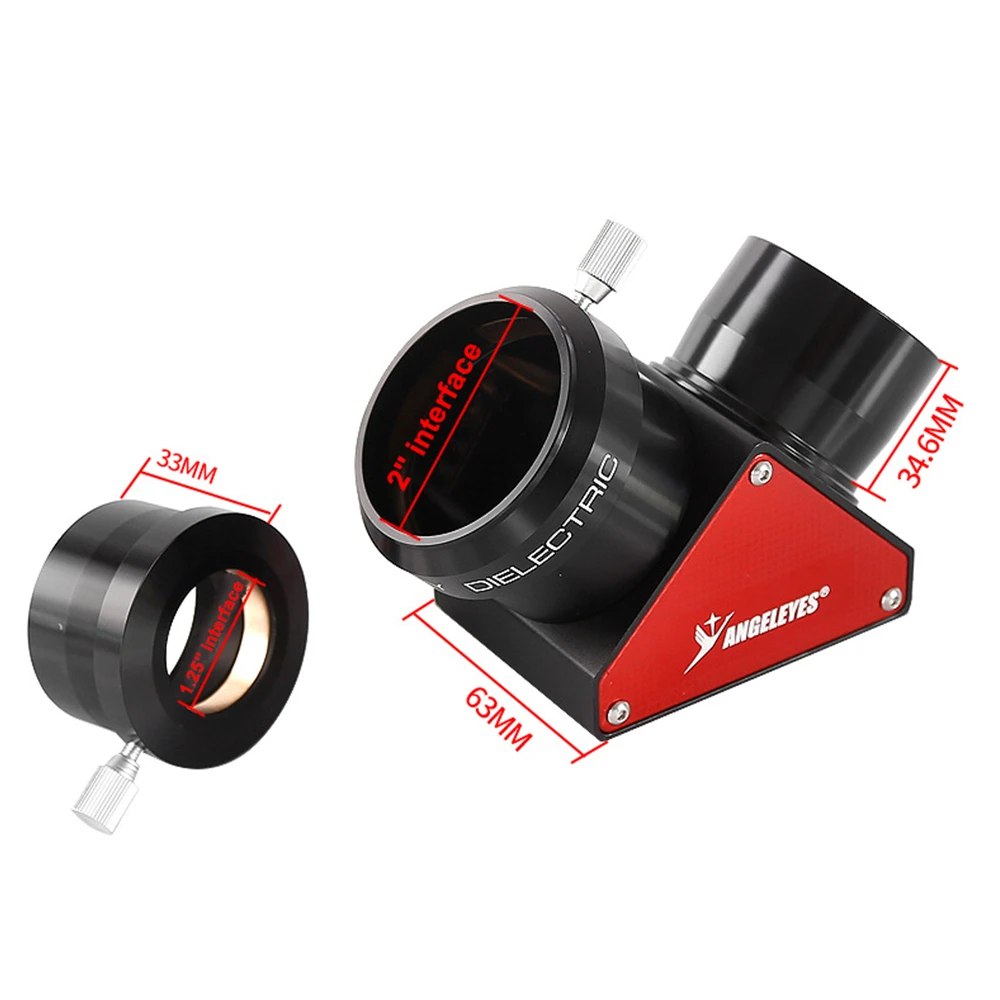 2" 99% Reflectivity Dielectric Mirror Diagonal for Refractors+1.25 Inch Adapter Telescope Accessories