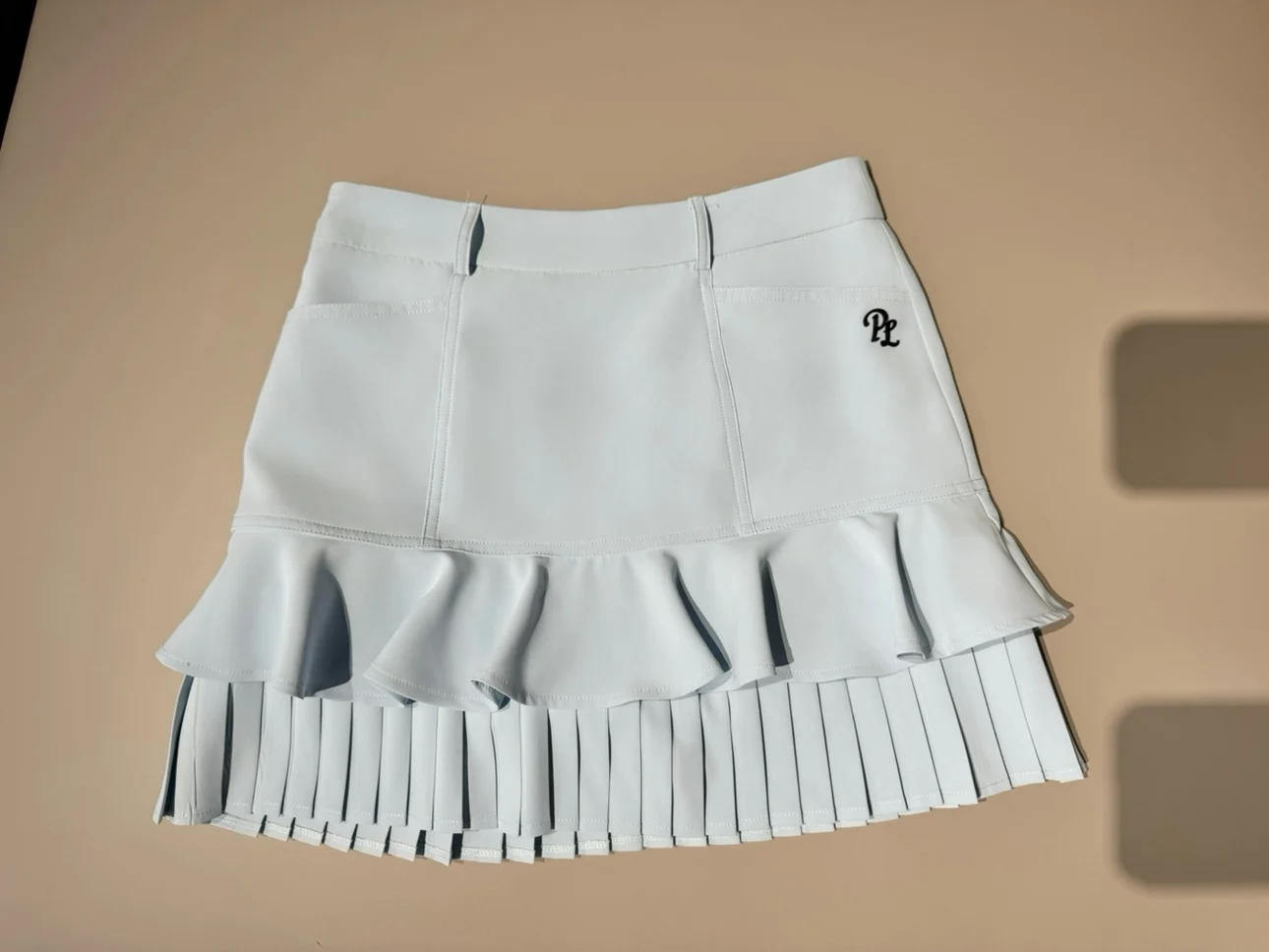 PL New Golf Clothes Women Ruffle Sleeveless V-Neck T-shirt Ladies Fly Sleeve Slim Tank Top High Waist Pleated Tennis Skirts Golf
