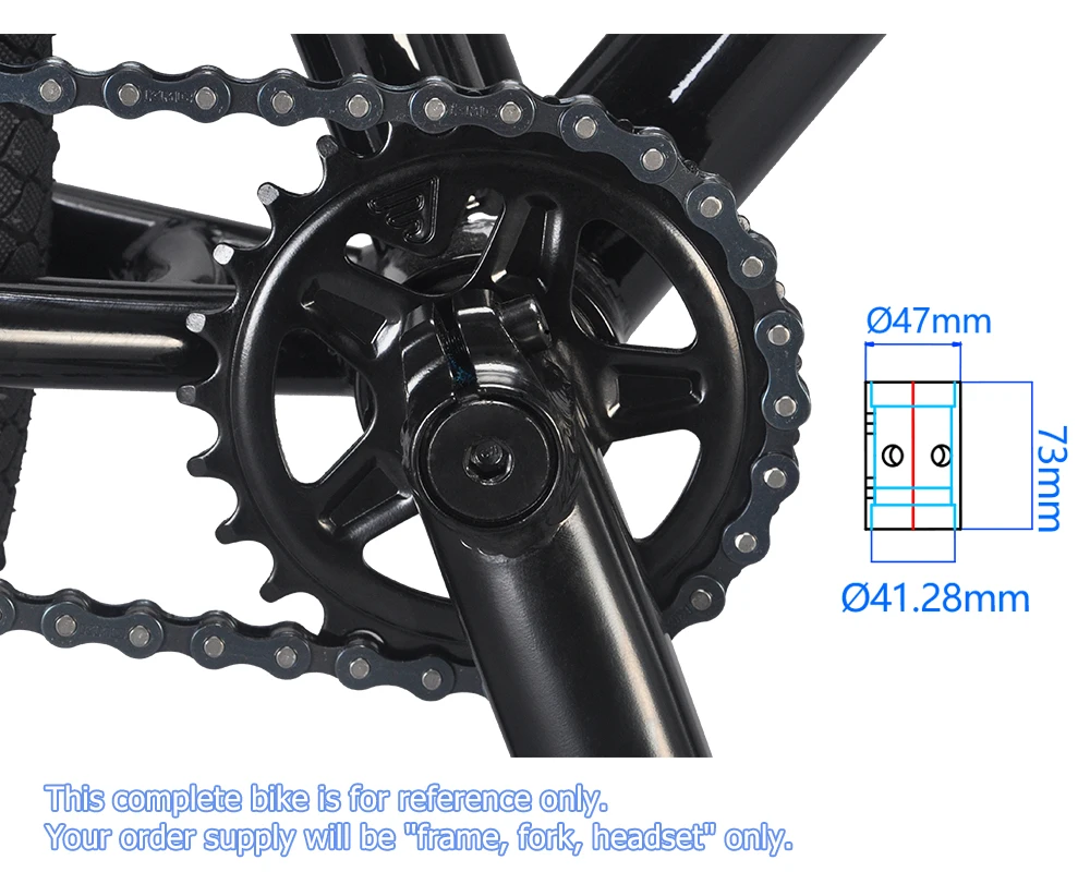 Funsea 29 Inch BMX Cruiser Frameset Wheelie Stunt Bike 1020 Steel with Free Headset Fork Spacer Bomma for Cycling Enthusiasts