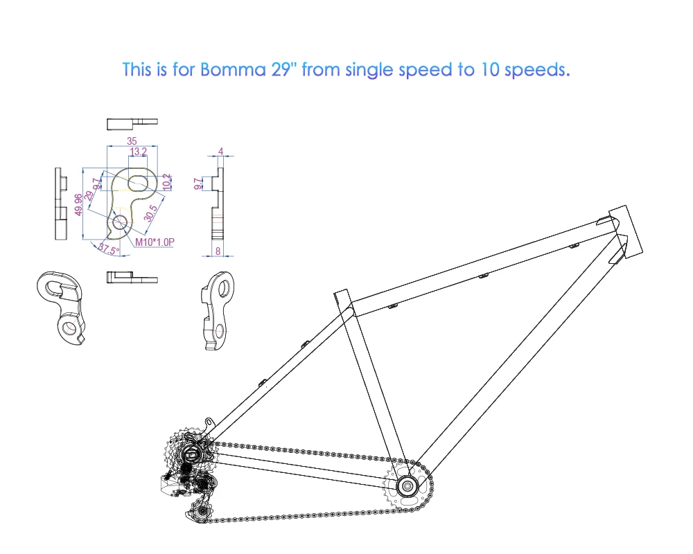 Funsea 29 Inch BMX Cruiser Frameset Wheelie Stunt Bike 1020 Steel with Free Headset Fork Spacer Bomma for Cycling Enthusiasts