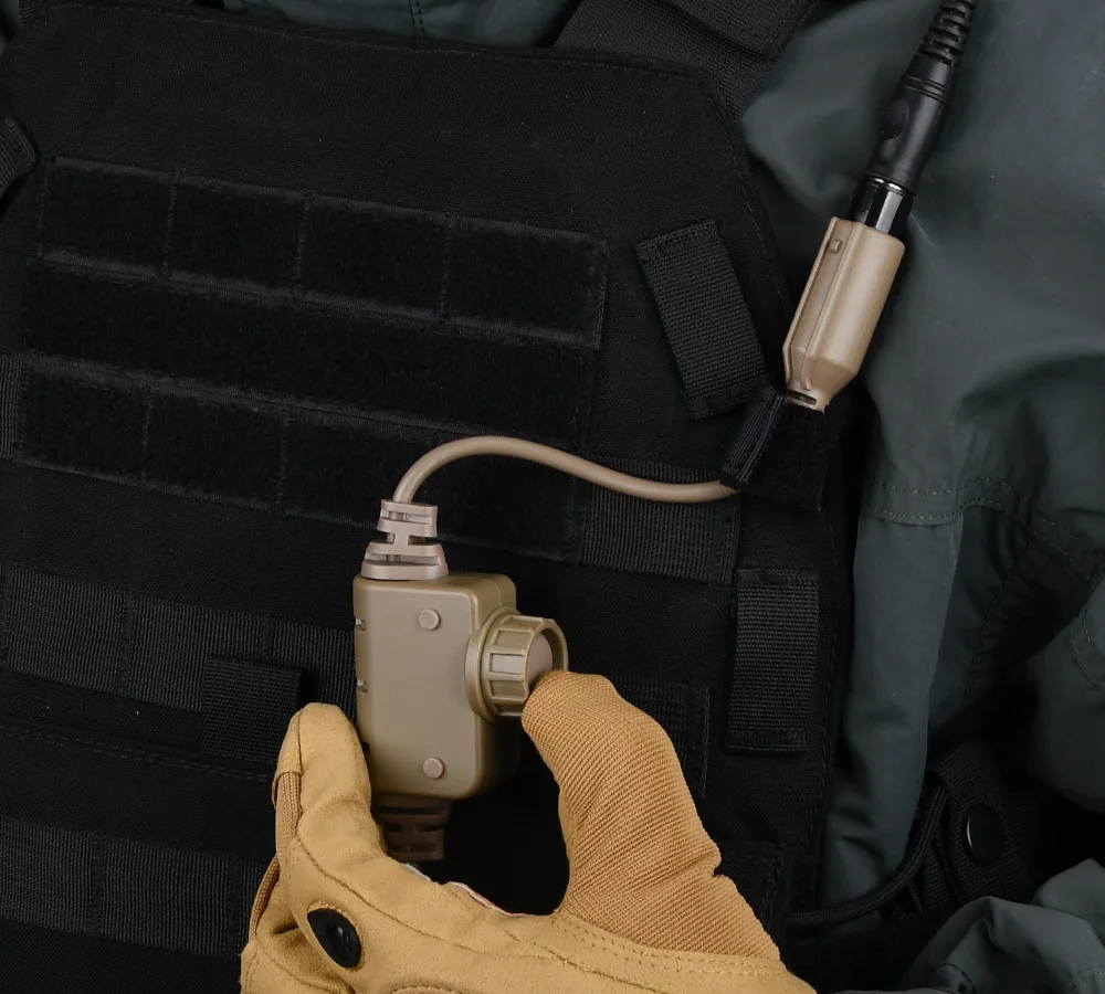 Tactical NEW RAC PTT Military Version WADSN Headset COMTA WST TAC-SKY Earphone Hunting Headphone Baofeng Kenwood 7.0mm Plug PTT