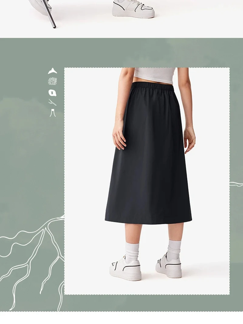 Li-Ning Women's Sports Style Dress Polyester Loose Fit Breathable Adjustable LiNing Fashionable Long Skirt ASKV252