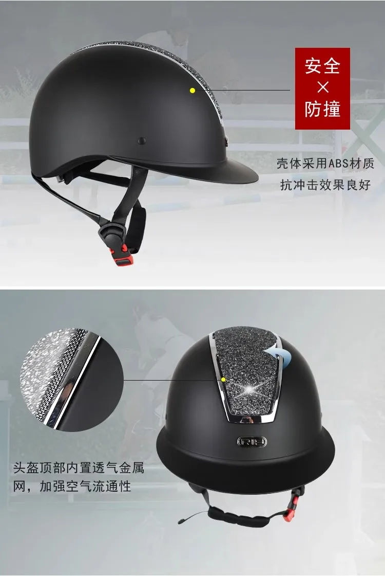 Rif Equestrian Helmet Equestrian Sports Horse Riding Helmet Breathable Adjustable Riding Helmet Children's Riding Equipment Horse Riding Safety Protective Helmet