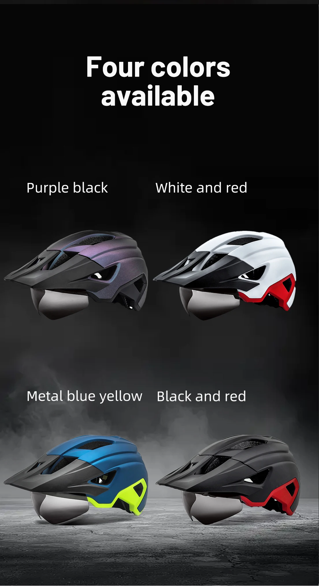 Eastinear LED Bicycle Helmet Sun Goggles Sun Visor Rechargeable LED Tail Lights Men's Outdoor Sports MTB Bicycle Equipment