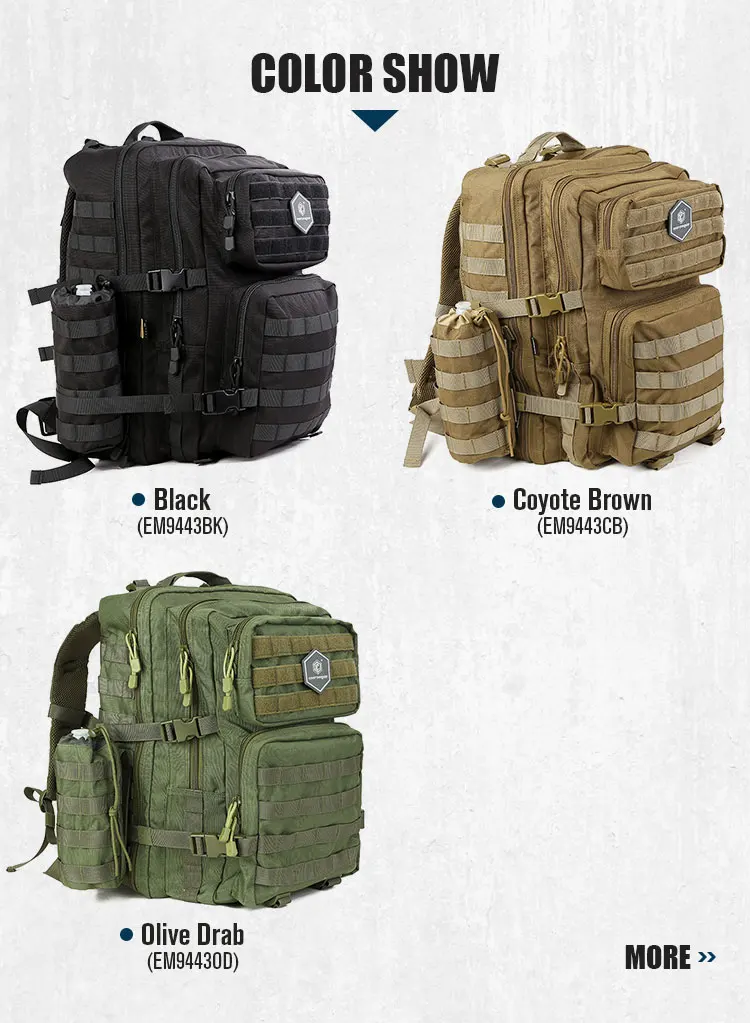 Emersongear 45L Backpack Pack Tactical Seven Day Large Capacity Assault Bag Camping Outdoor Knapsack Rucksack Backpacking
