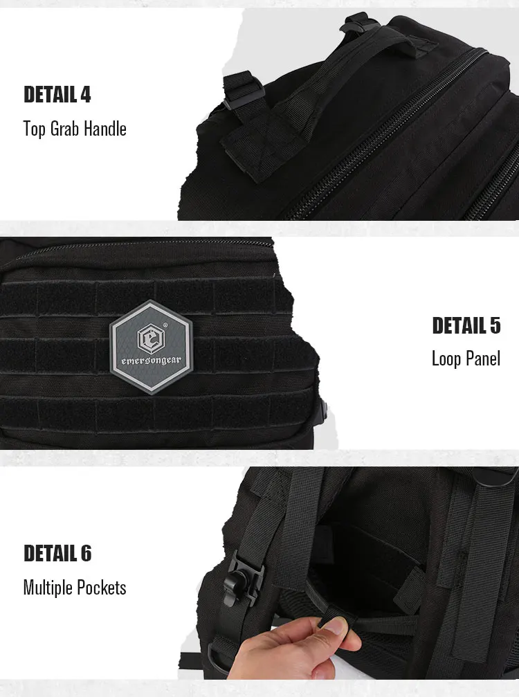 Emersongear 45L Backpack Pack Tactical Seven Day Large Capacity Assault Bag Camping Outdoor Knapsack Rucksack Backpacking
