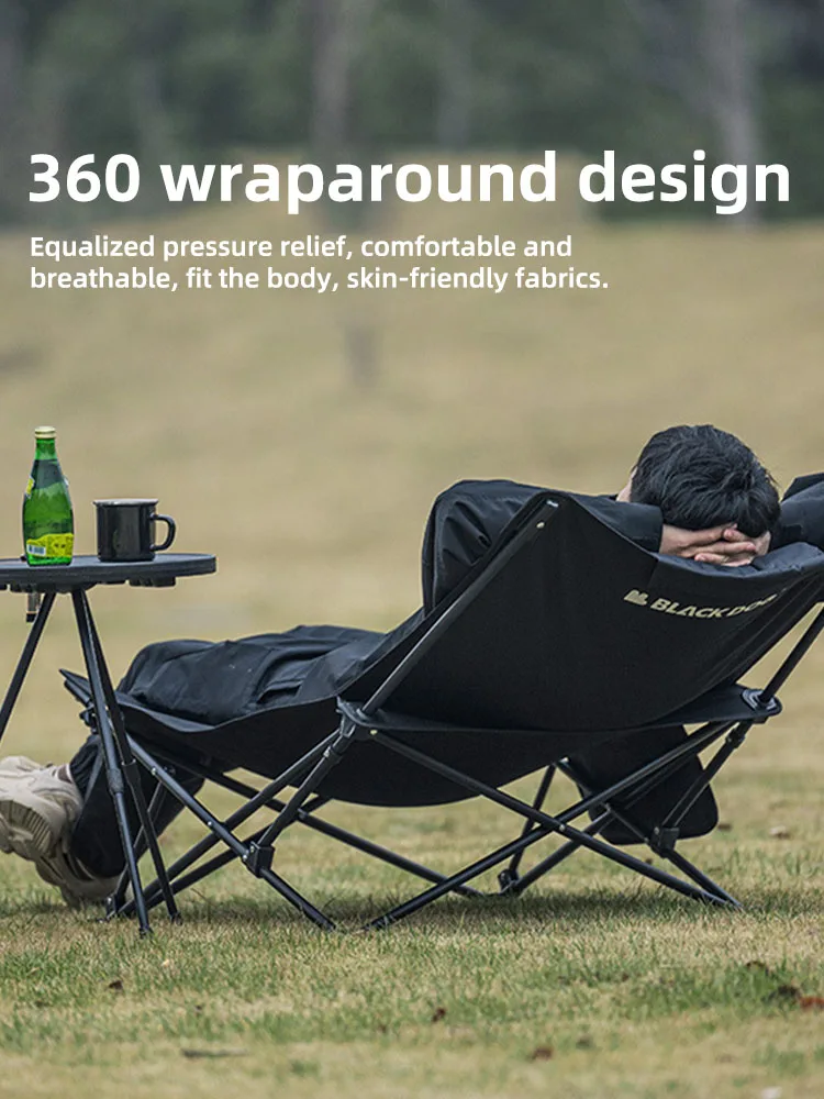 Blackdog Outdoor Folding Recliner Fishing Chair With Cotton Pillow Nap Chair Home Leisure Lazy Chair Portable Storage Camping