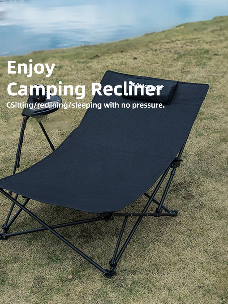 Blackdog Outdoor Folding Recliner Fishing Chair With Cotton Pillow Nap Chair Home Leisure Lazy Chair Portable Storage Camping