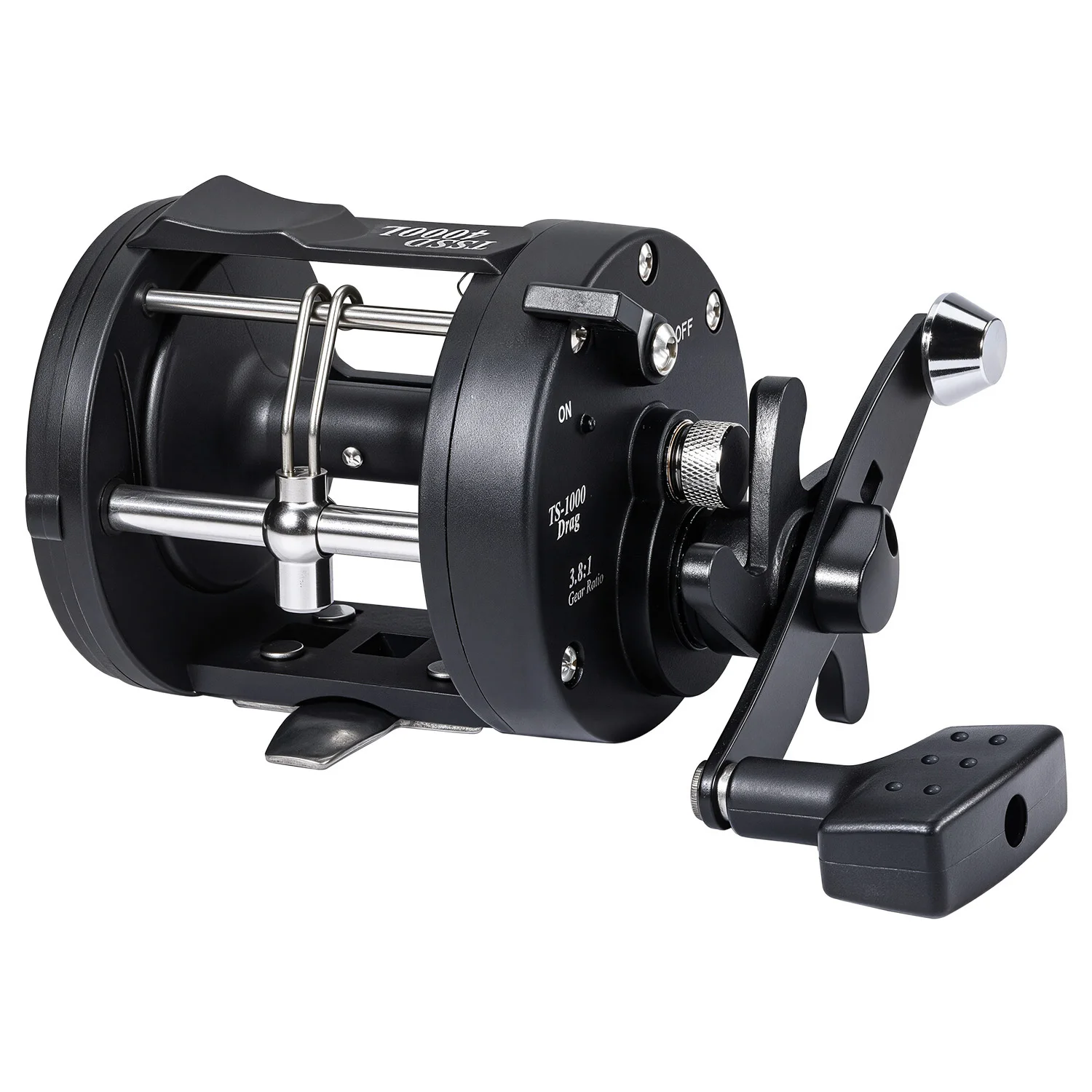 Sougayilang Trolling Reel Level Wind Graphite Body Fishing Reel, Durable Stainless-Steel, Large Line Capacity for Saltwater