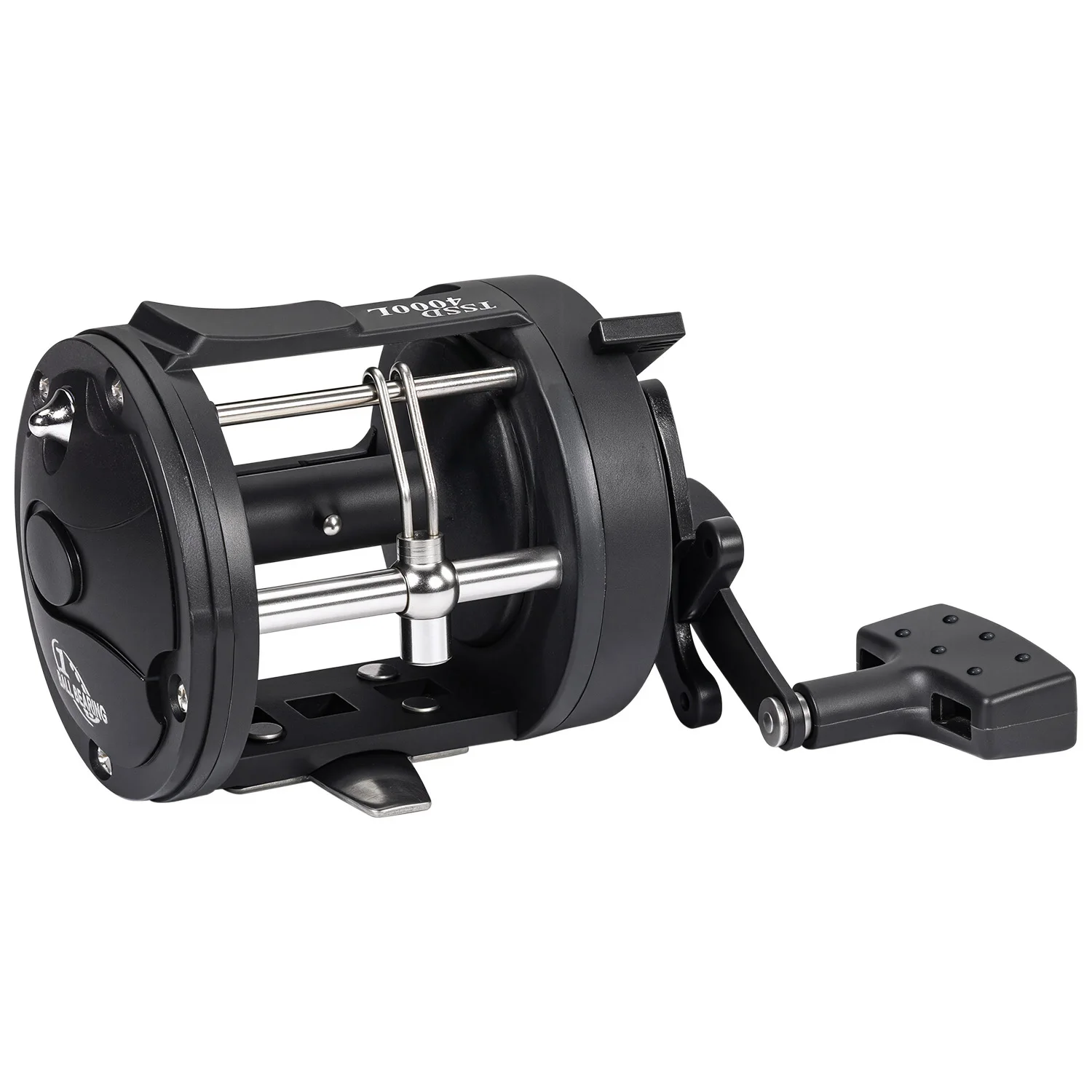 Sougayilang Trolling Reel Level Wind Graphite Body Fishing Reel, Durable Stainless-Steel, Large Line Capacity for Saltwater