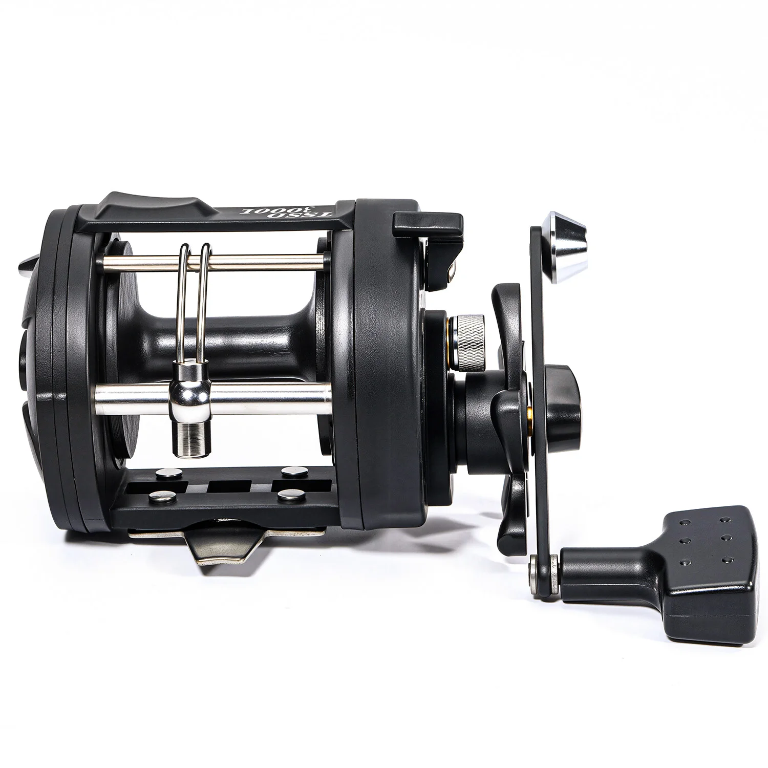 Sougayilang Trolling Reel Level Wind Graphite Body Fishing Reel, Durable Stainless-Steel, Large Line Capacity for Saltwater